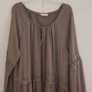 American Threads Mauve Long Sleeved Loose Fitting Mocha Mousse